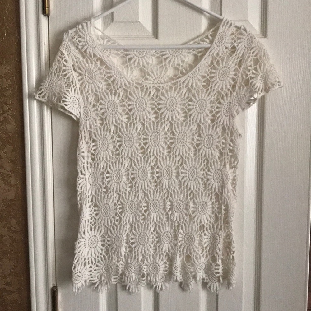 White crochet T-shirt